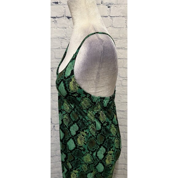 NWT Vintage Apple Bottoms Snake Print Green & Black Maxi Dress. Size Large - Picture 3 of 10